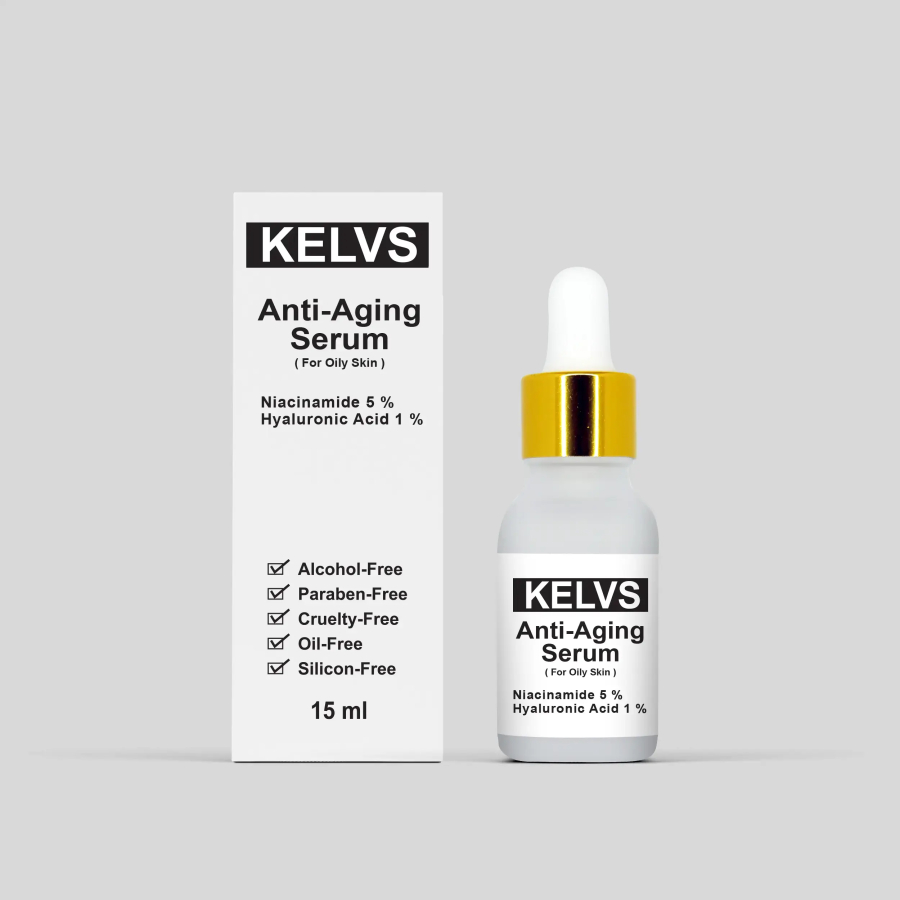 KELVS Anti Aging Serum | Niacinamide & Hyaluronic Acid | Minimizes Pores & Controls Oil