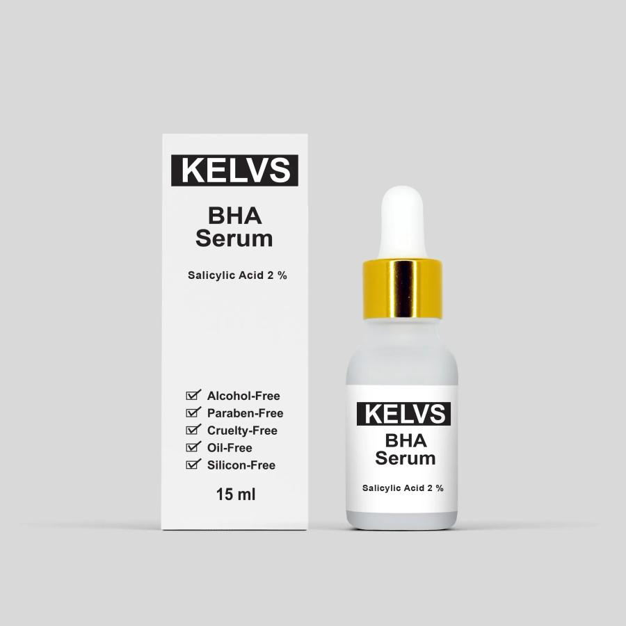 KELVS BHA Salicylic Acid 2% Serum | Salicylic Acid & Hyaluronic Acid | Clear Pores & Fight Acne