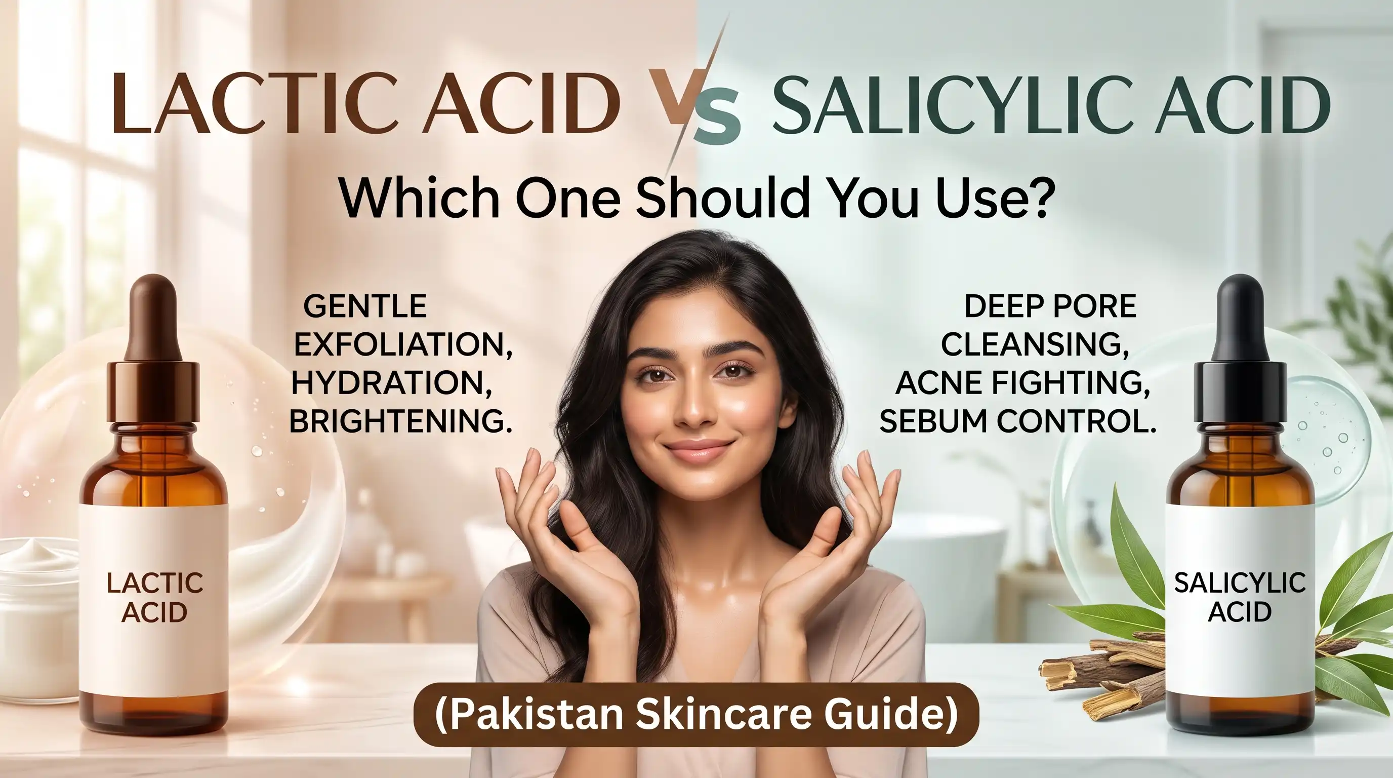 Lactic Acid vs Salicylic Acid: Which One Should You Use?      (Pakistan Skincare Guide)